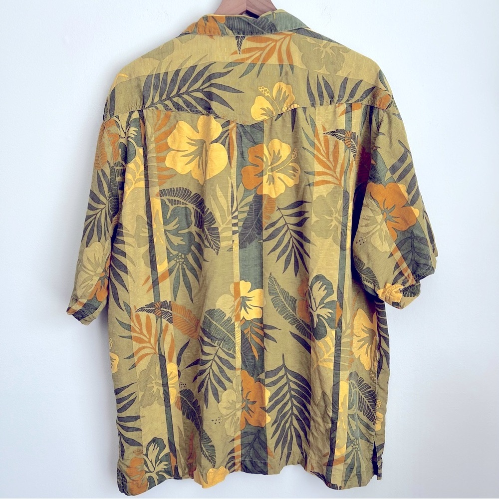 Tommy Bahama Mens 100% Silk Green Island Short Sleeve Button Up Shirt Hawaii L - Picture 2 of 5